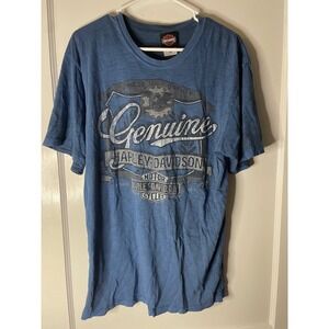 Harley Davidson T Shirt Mens Medium Blue Heart of Dixie Pelham Alabama‎